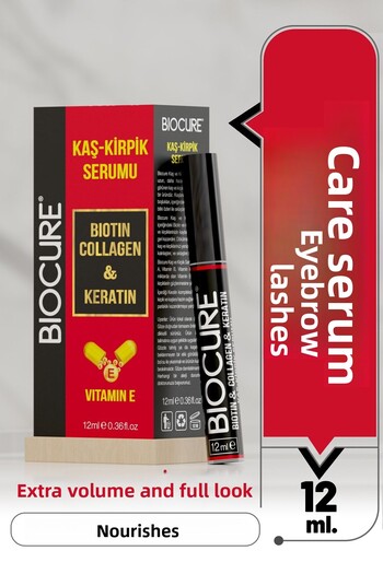 Biocure Biotin & Collagen & Keratin + Vitamin E Eyebrow Eyelash Serum / 12 Ml + Raspberry Vinegar and Hair Tonic