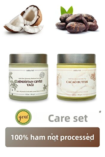 sabunal Grooming Kit Coconut Oil and Cocoa Butter Cold Pressed Raw Unprocessed Natural Oil Without Additives