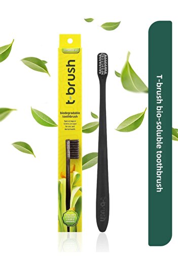TBRUSH Bio-soluble Vegan Toothbrush – Black Color – Medium Hard