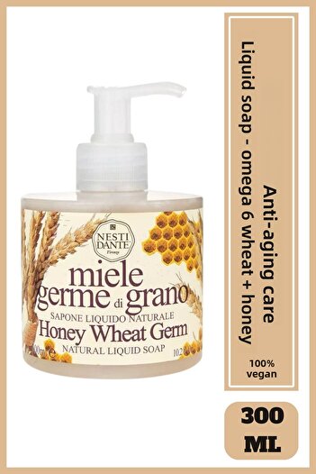 Nesti Dante Miele Stretch Di Grano Liquid Soap 500ml |   Purifying and Anti-Aging |   Honey, Wheat Extract