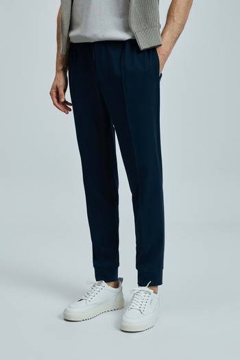 Lufian 111190346 Pıto Smart Men's Chino Trousers Slim Fit Men's Trousers Dark Blue