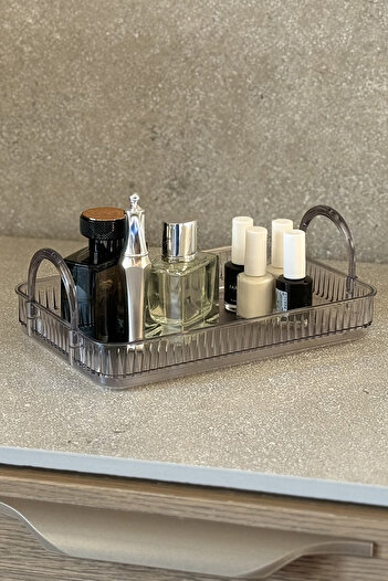 UNIQUE ME Makeup Organizer Cosmetic Accessory Organizer Bathroom Shelf Stone Gray