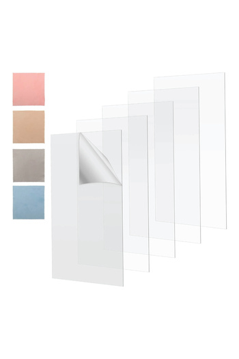 SMARTPOINTS 5 Pcs Transparent Clear Acrylic Sheet 8 x 10 Inch 0.03 Inch Acrylic Plaque Thick Plastic Acrylic Boa