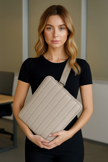MESCHAIN Husă pentru laptop din material textil impermeabil 15,6" și 16" inch bej