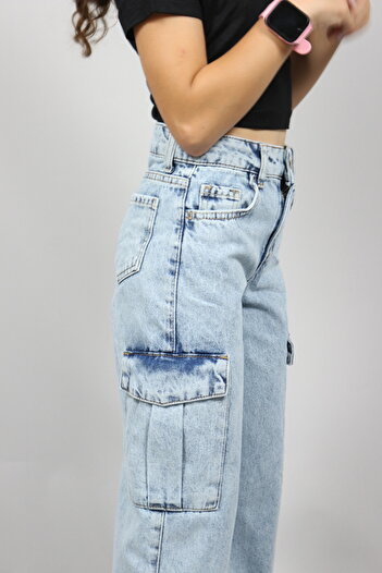 Ede Tekstil Girls Boys Jean Cargo Jeans Pants