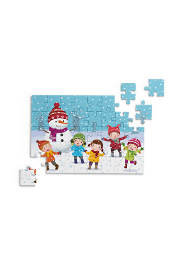 Çılgın Zeka Kar Eğlencesi Mini Puzzle 40 Parça 3-7 Yaş Çocuk Puzzle Yapboz