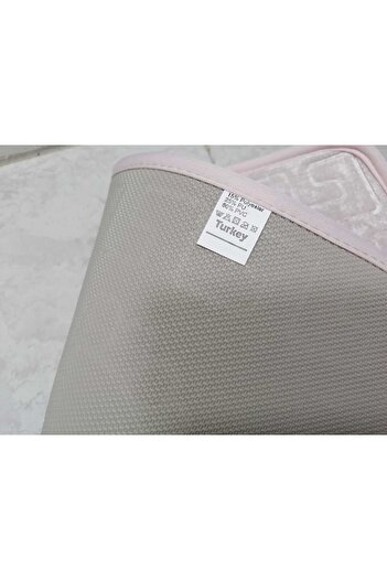 AYHOME Kapi Önü Paspasi Kaymaz Tabanlı Banyo Paspasi Ayak Izli Paspas 40 X 60 Cm Pembe Renk Paspas