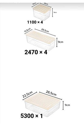 VİZYON Refrigerator Icebox Organizer Storage Container Microwave Container (Message for Color)