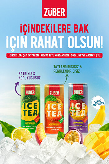Züber Ice Tea Limon & Şeftali 250ml X 12 Adet
