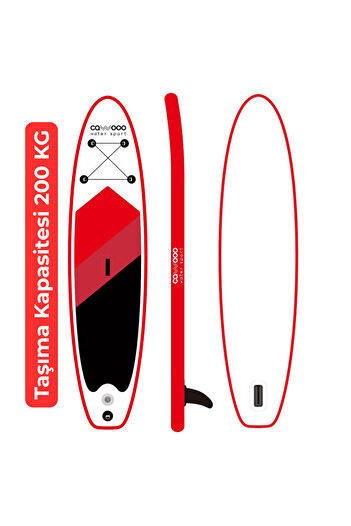 Cawooo Sup Şişme Sörf Tahtası Stand Up Paddle Board 78*320*15 Cm Kırmızı