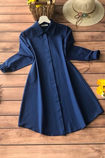 Kirazgym Γυναικείο πουκάμισο Nightblue Boyfriend Tunic