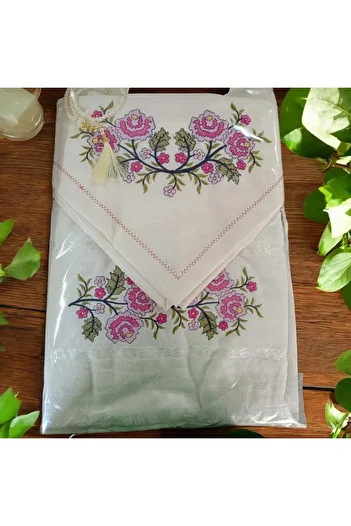 Dantelux Cross Stitch Prayer Rug Set 4 Piece Prayer Rug Set Bride Groom Bundle