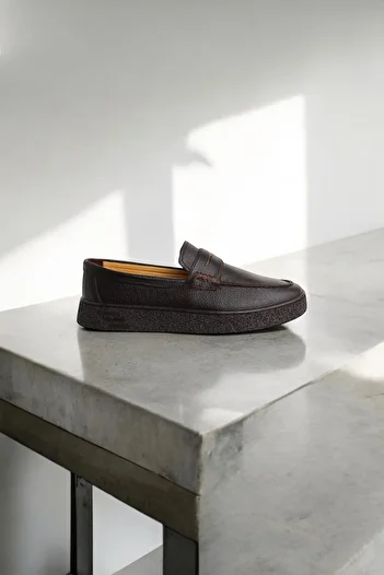 Greyybull Shoes Мъжки ежедневни обувки от естествена кожа, мокасини, леки обувки, цвят кафе