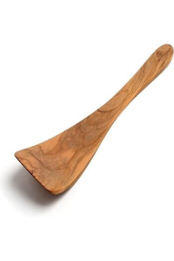 Chefline Wooden Spatula, Brown Eco-Friendly Heat-Resistant Cooking Utensil for Non-Stick Cookware