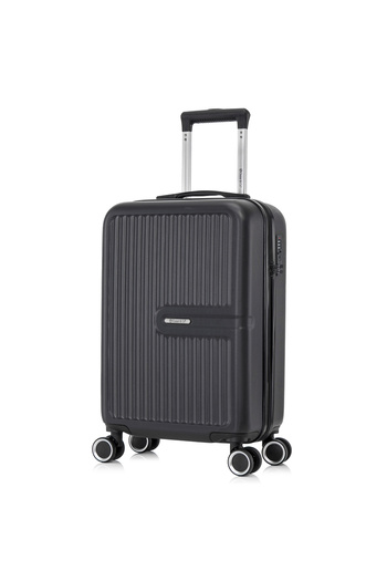 Quasar & Co. Troler de cabina Platinum,55x37x20cm,Troller bagaj de mana,valiza cabina,4 roti duble,ABS,Negru