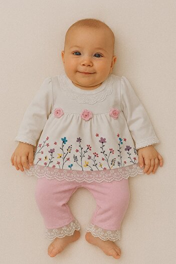 BABY WEAR Floral Lace Baby Set
