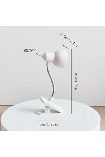 Choice WHITE 1Pcs Portable Eye-Friendly Reading Lamp - Warm & Bright Clip-On Light with Long-lasting Batter