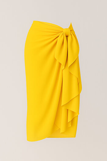 Paciqa Yellow Long Summer Chiffon Beach Pareo 80X150 cm Breathable Thin Fabric