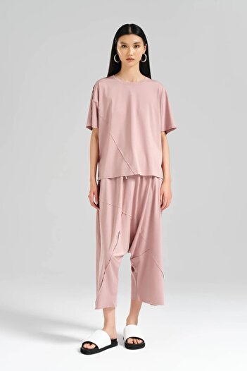 tw3 Women's Elastic Waist Knitted Fabric Design Shalwar