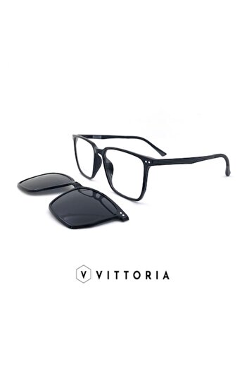 Vittoria Magnetic Glasses Frames with Polarized Clip-on, Ultem, 55-20-143, Ultra Light and Ultra Resistant, B