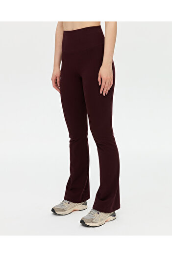 Ayma Active Chestnut High Waist Organic Cotton Flared Leg Leggings