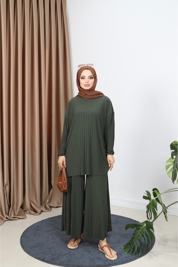 NİSUM MODA Pleated Trousers Set