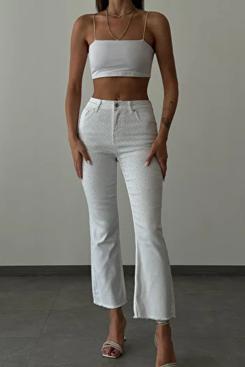 LACARINO 7481 Mini Flare Women's Jean Trousers
