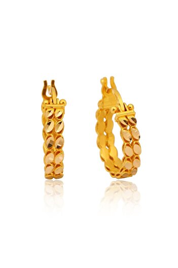Altınkesesi 14 Ayar Altın Pullu Halka Küpe 1.6 Cm