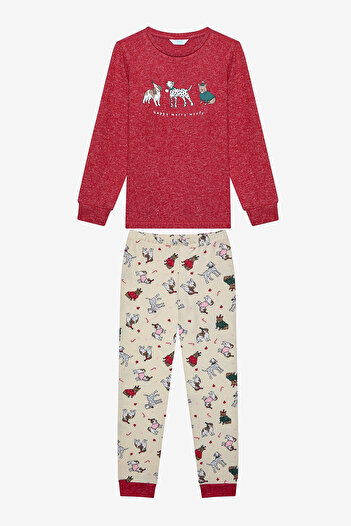 Penti Girl's Woofy Multicolor Pajama Set