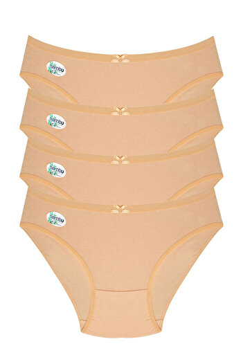BUTİK1AVM Women's Bamboo Panties Large Size High Waist 100% Bamboo Ultra Stretchy Soft Textured 4 Units