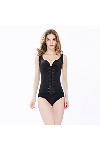Generic Women's Latex Underbust Waist Training Steel Boned Shapewear Corset Tank Top Slim Waist Trai