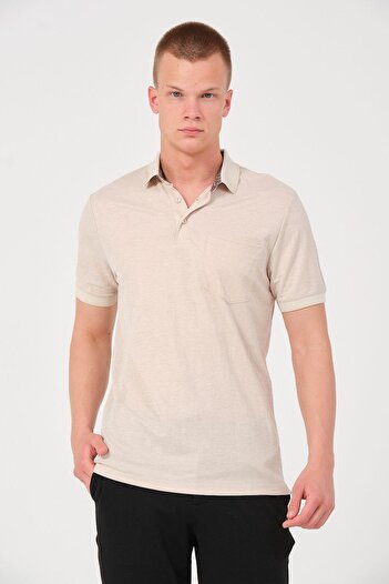 Rich Men's Solid Color Pocket Polo Neck T-shirt