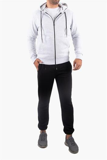 Rich Ζακέτα Fleece με γκρι φούτερ με κουκούλα με φερμουάρ