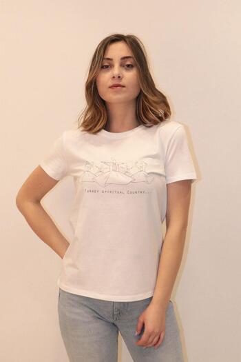 RICH GİYİM Rich Women's Crew Neck T-shirt 100% Cotton T-Shirt
