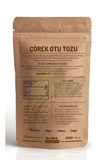 TAZEMİZ Çörek Otu Tozu 500 Gram