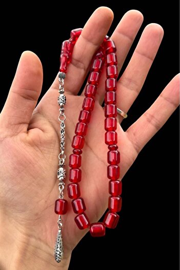 Teta Collection Certified Master Craftsmanship Blood Red Fire Amber Prayer Beads Wooden Gift Box