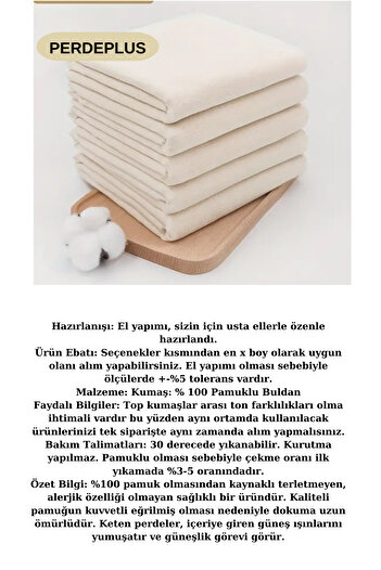 Perdeplus Keten Hasır Fon Perde - Pilesiz - Tek Kanat