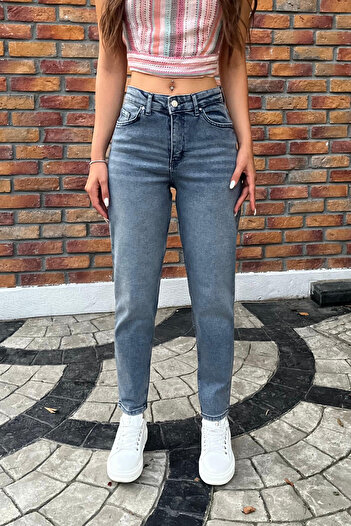 BİKELİFE Women's High Waist Boyfriend Lycra Jeans