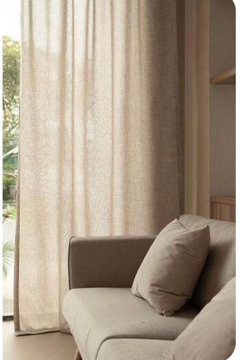 Perdeplus Linen Plain Sunshade Curtain - Washed