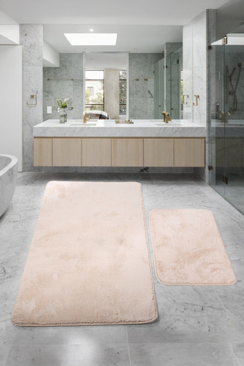 Bestekar Lunasoft Mink Large Size Non-Slip Absorbent Soft Machine Washable Double Modern Bath Mat Set