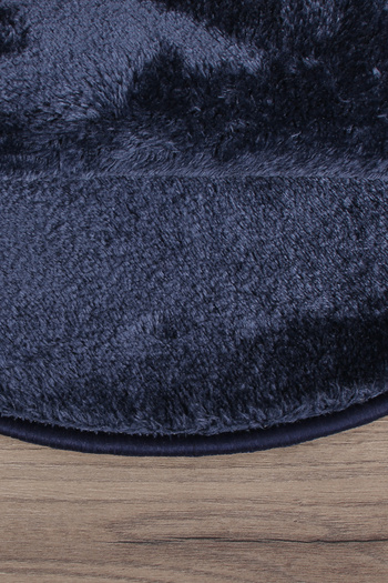 Bestekar Lunasoft Navy Blue Oval Modern Soft Machine Washable Non-Slip Luxury 2-Piece Bathroom Mat Set