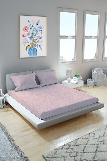 Arte Cotone Dusty Rose Elastic Cotton Premium Sheet Set - Single - Double / King Size