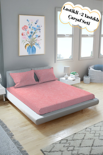 Arte Cotone Pink Elastic Cotton Premium Sheet Set - Single - Double / King Size