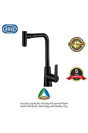Generic ITG Wall Mounted Stainless Steel Kitchen Faucet – Matte Black, SASO Certified, 5-Year Warranty