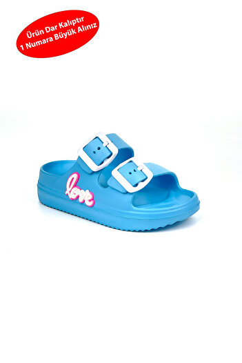 KAJILA Boy's Blue Buckle Figured Orthopedic Comfortable Daily Slippers