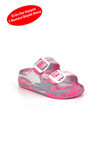 KAJILA Girl's Pink Buckle Orthopedic Comfortable Daily Beach Slippers