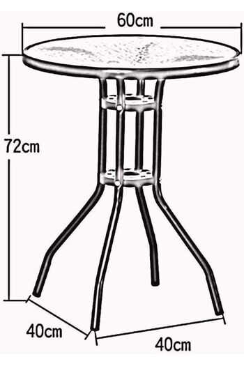 GENERIC4 Stylish Round Patio Table with Tempered Glass Top and Durable Metal Frame