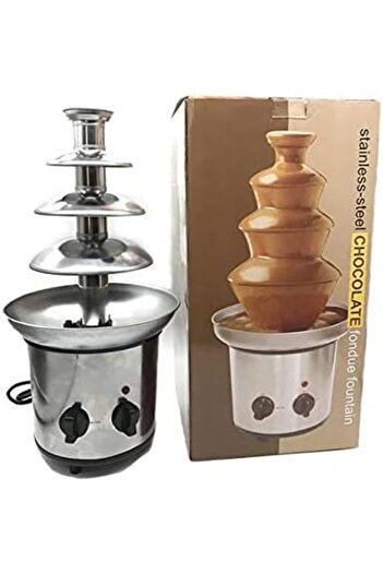 Generic Stainless Steel 4 Tiers Chocolate Fountain Machine 1.8Kg Capacity Chocolate Fondue Waterfall Melting