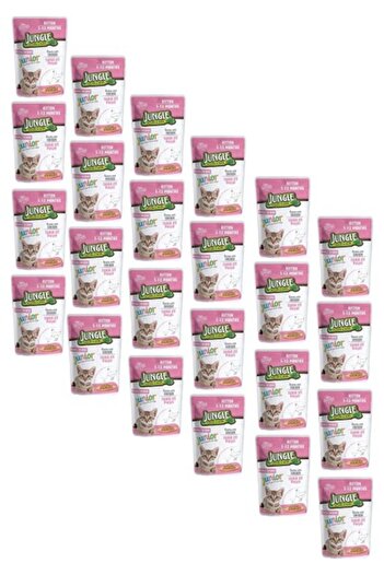 Jungle Pouch Kitten Junior Tavuklu Yavru Kedi Maması 100 gr 24 Adet