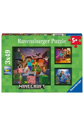 RAVENSBURGER 3x49p Puzzle Minecraft